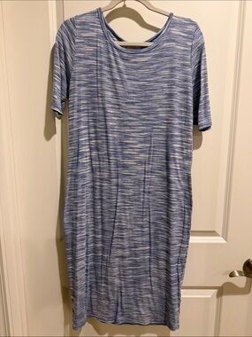 LuLaRoe Blue Space-Dye Midi Dress